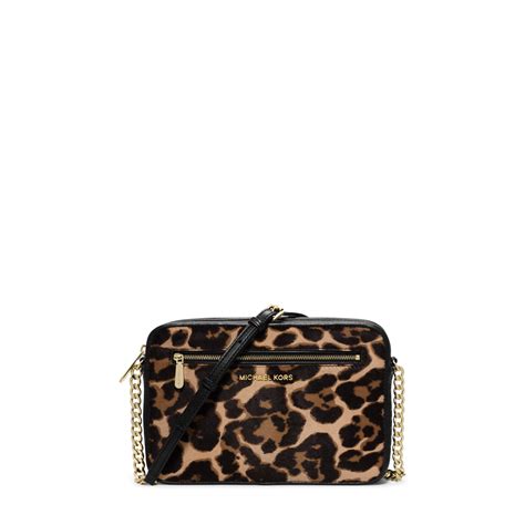 michael kors hamilton leopard crossbody|Jet Set Large Leopard.